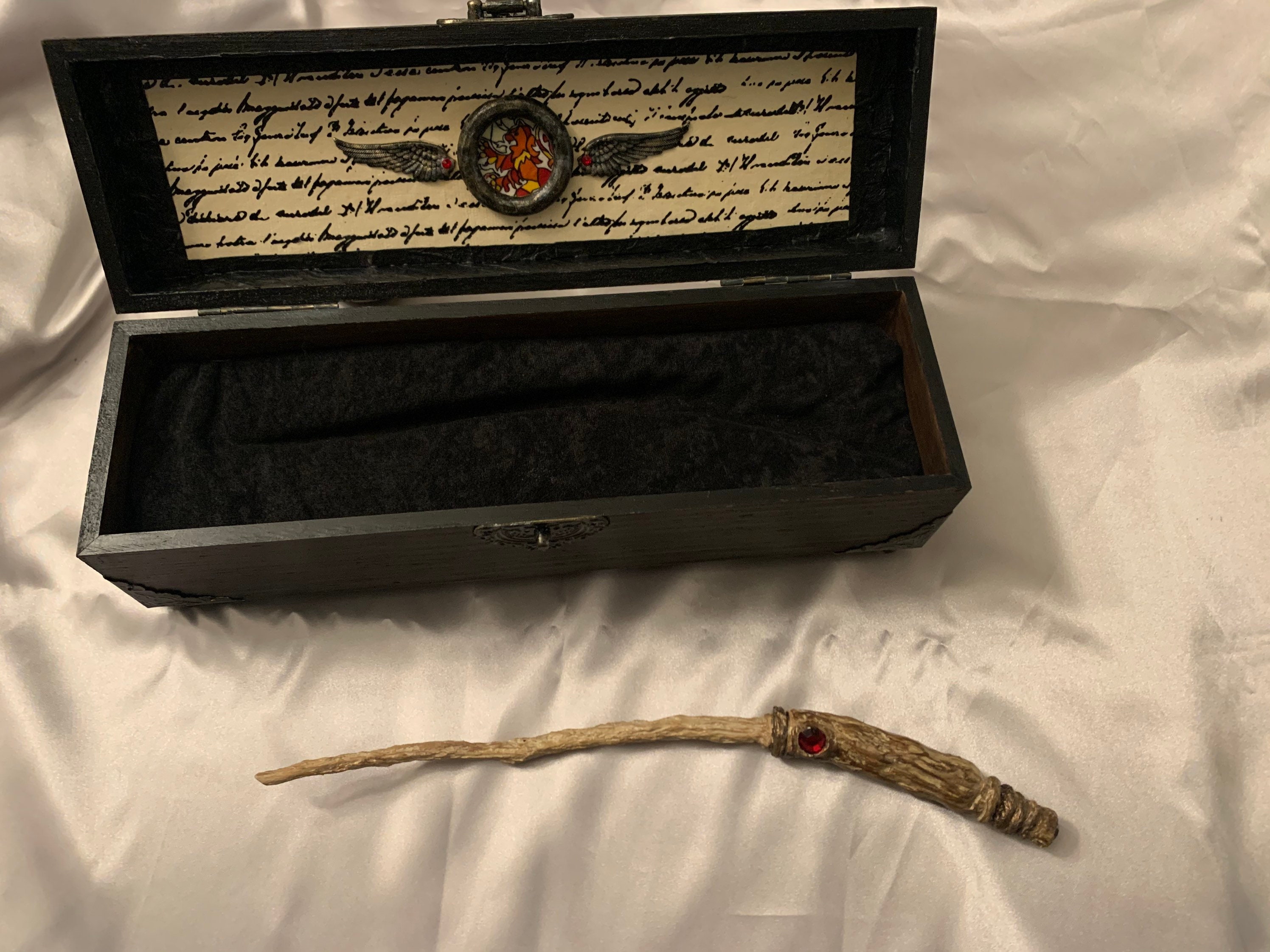 Harry Potter wand and box Etsy