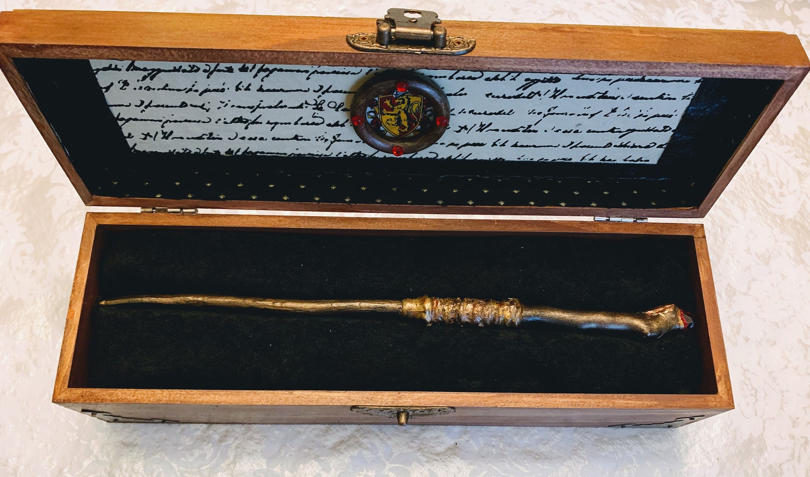 Harry Potter wand and box Etsy