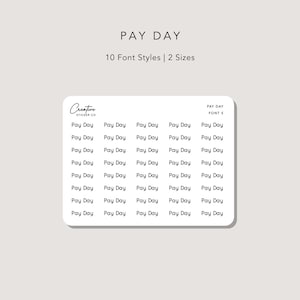 Pay Day Script Planner Sticker Sheet