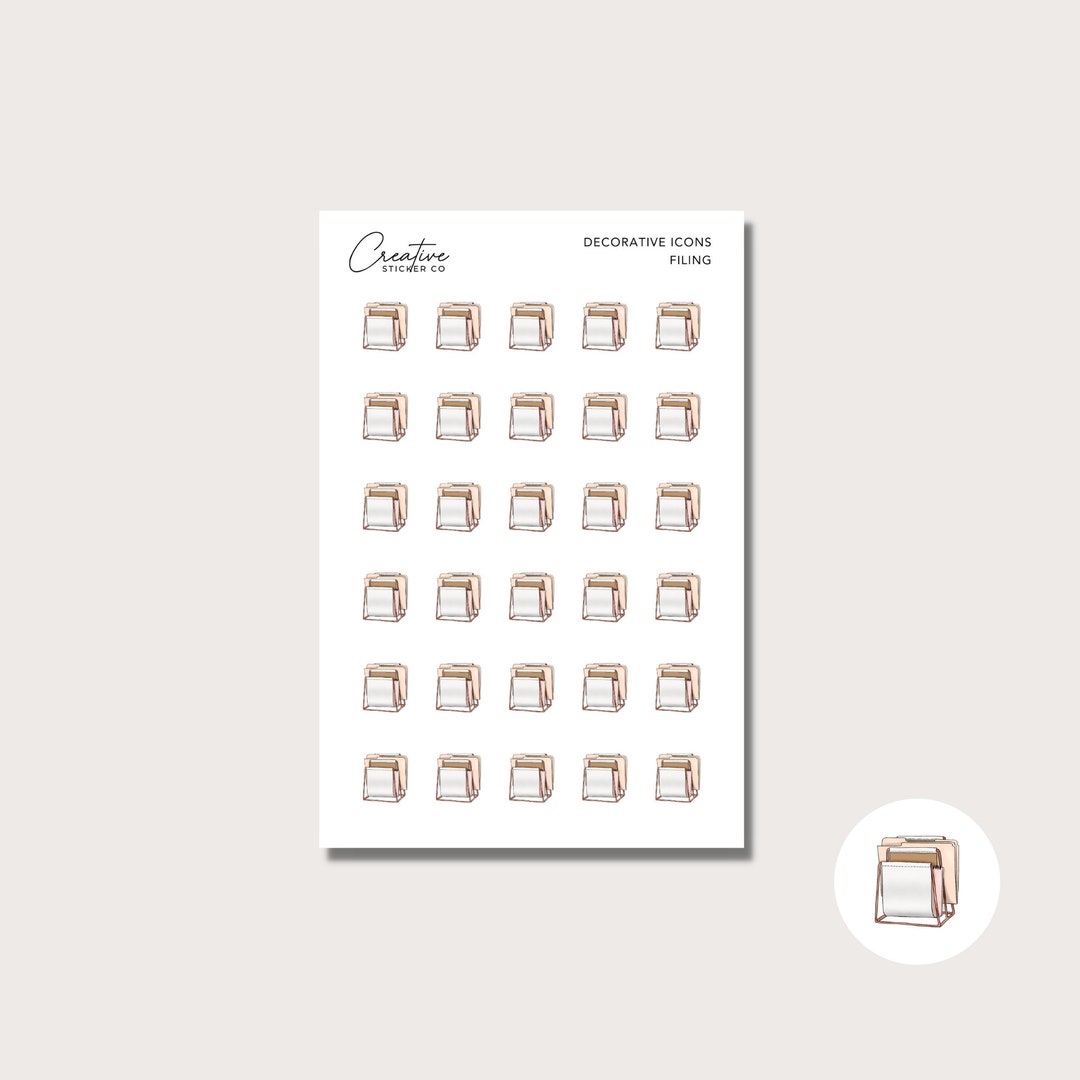 Filing Decorative Icon Planner Sticker Sheet - Etsy Canada