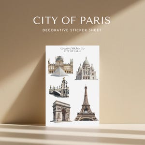 City of Paris Stickers | Famous Paris Landmarks for Planning and Journaling