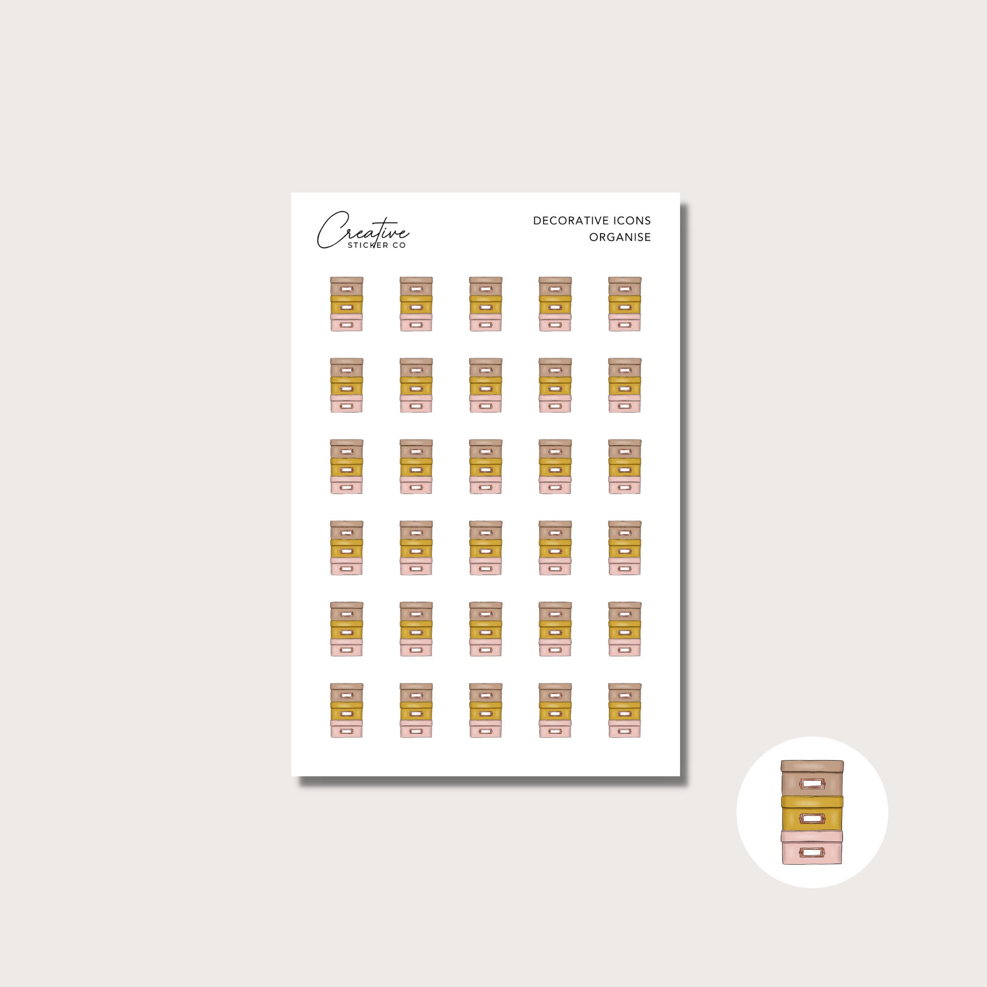 Organisieren Sie dekoratives Symbol Planner Sticker Sheet - .de