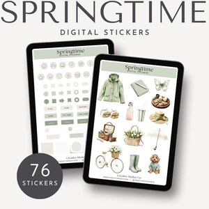 Springtime Decorative Picnic Digital Planner Stickers
