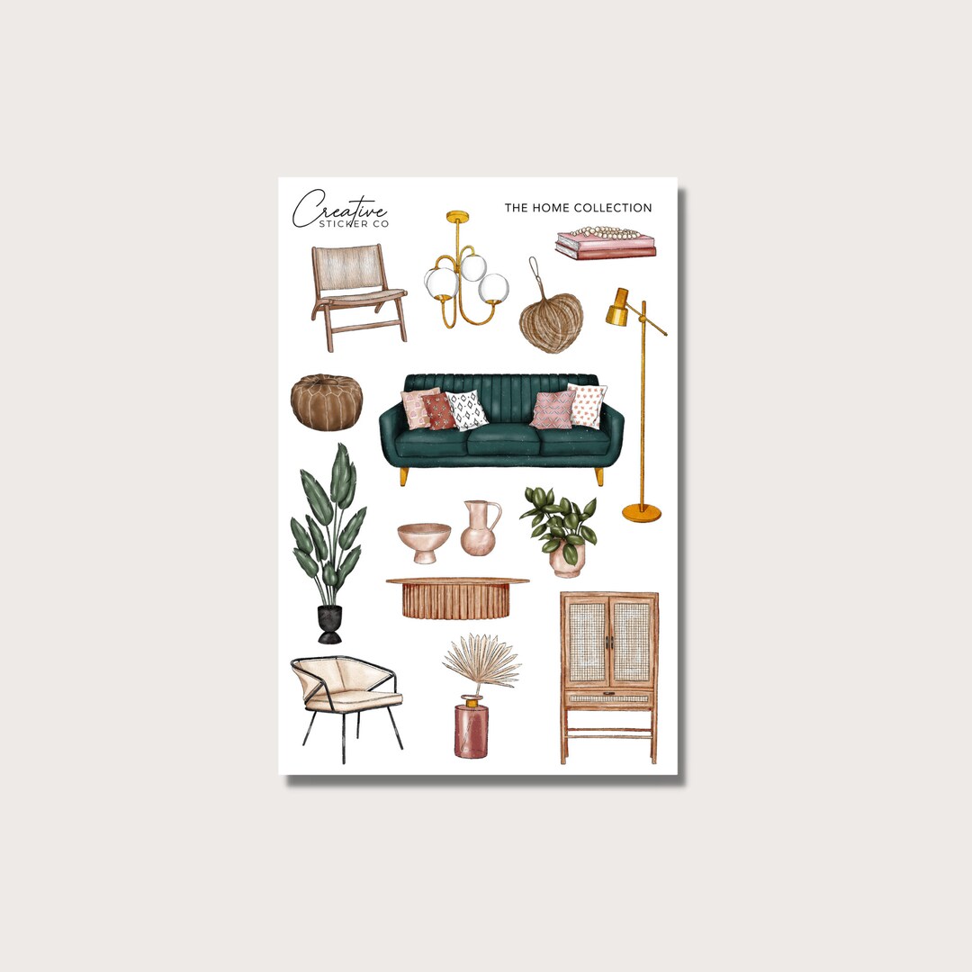 The Home Collection Decorative Planner Sticker Sheet - Etsy