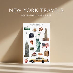 New York reist Planer Aufkleber | NYC Wahrzeichen und Lebensmittel dekorative Aufkleber für die Planung und das Journaling