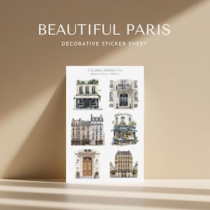 Schöne Paris Aufkleber | Dekorative Pariser Gebäude zum Planen und Journaling