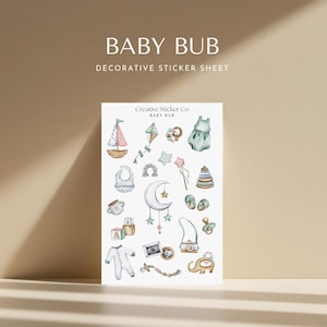 Baby Bub Stickers | Newborn, Nursery and Baby Milestone Decorative Sticker Sheet