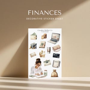 Pegatinas para planificador de finanzas / Pegatinas decorativas para presupuestos y dinero para planificar y llevar un diario