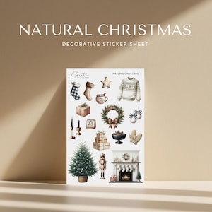 Natural Christmas Decorative Planner Sticker Sheet