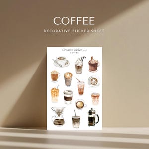 Coffee Stickers | Coffee Lover Decorative Stickers for Planners and Journals