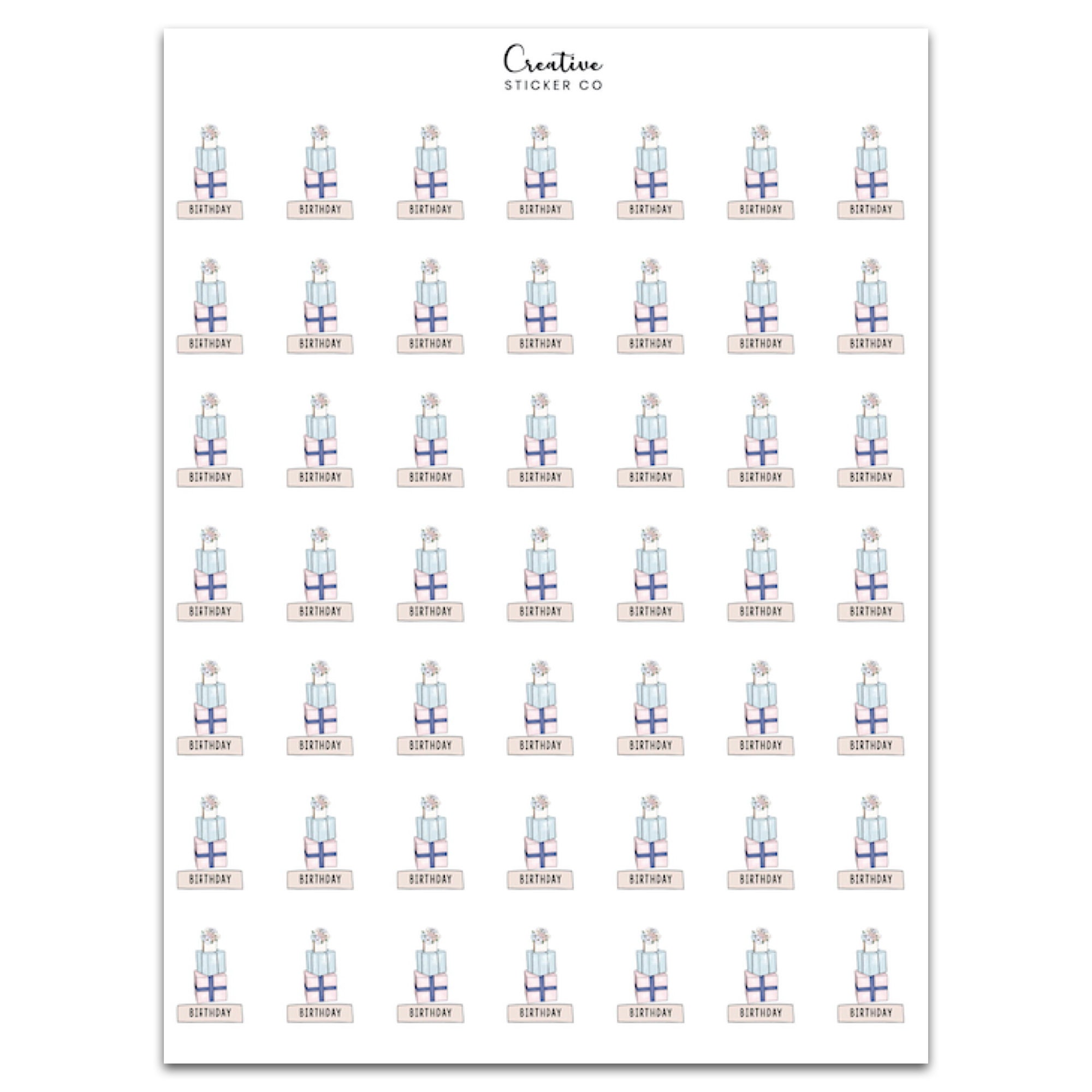 Birthday Printable Planner Stickers Functional Stickers - Etsy