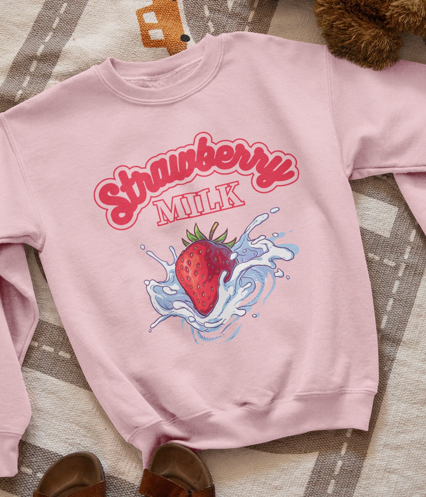 Strawberry Milk Sweatshirt Kawaii Sweatshirt Harajuku Etsy