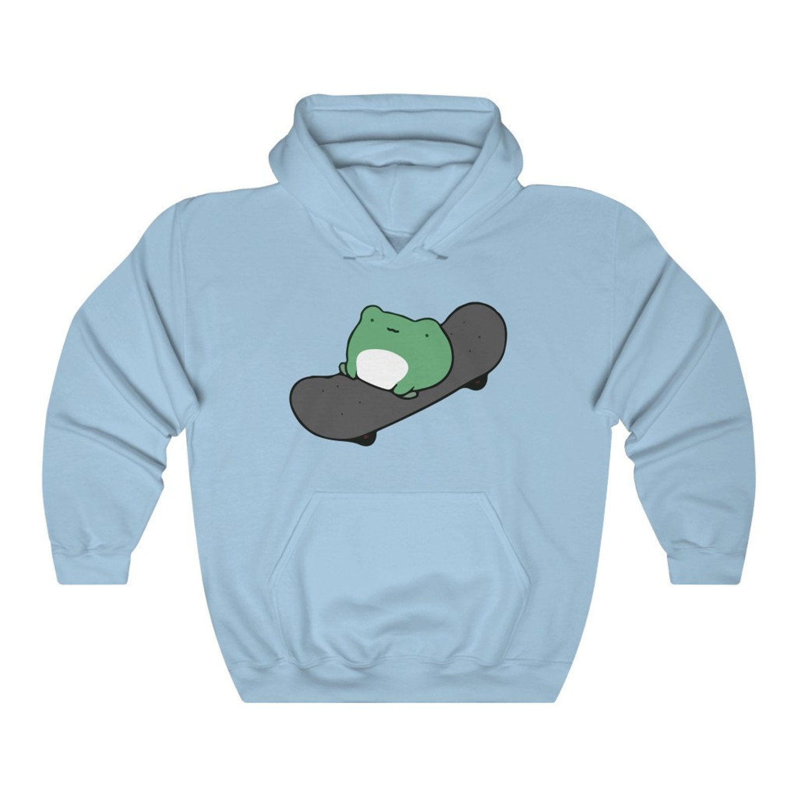 Skateboard Frog Print Hoodie Cartoon Hoodie ropa estética de Etsy