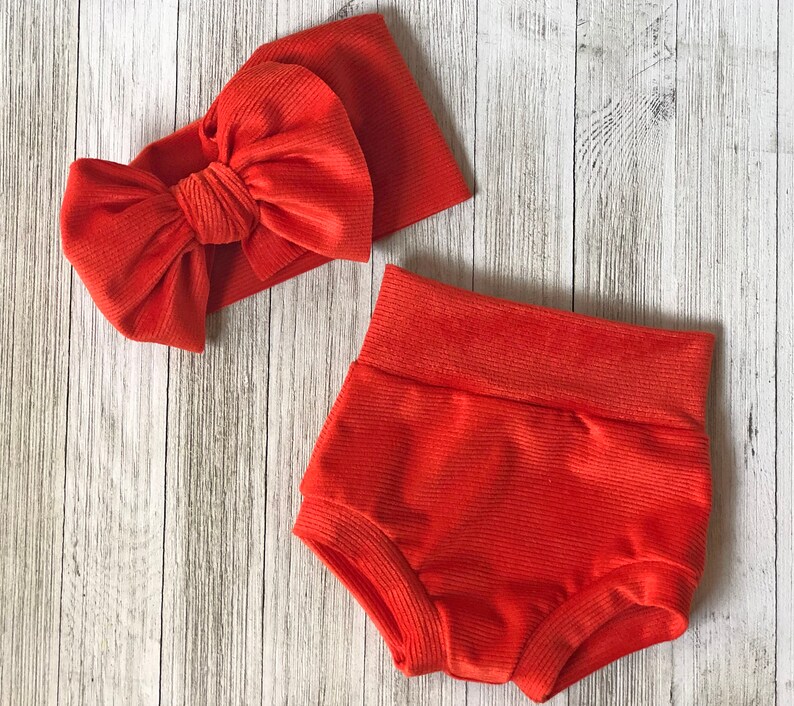 Corduroy Headwrap Pumpkin Corduroy Set Corduroy Bummie Rush Order Available Orange