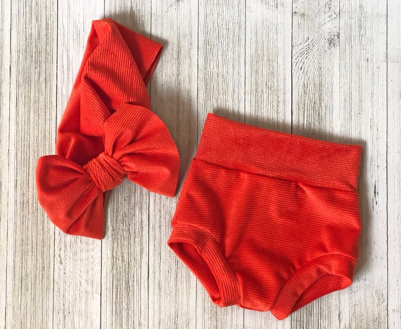 Corduroy Headwrap Pumpkin Corduroy Set Corduroy Bummie Rush Order Available Orange