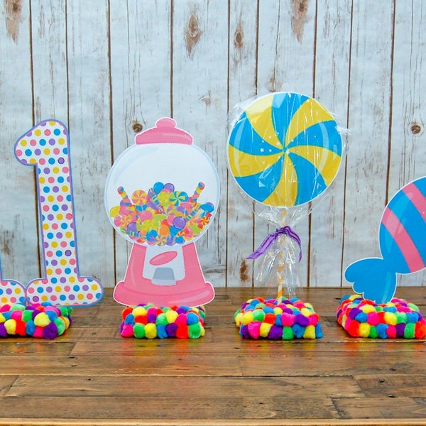 Candy Tabletop Centerpieces: Sweet One Birthday Supplies, Candy Girl Party Theme, Candyland Birthday Decorations, Two Sweet Party, Tabletop