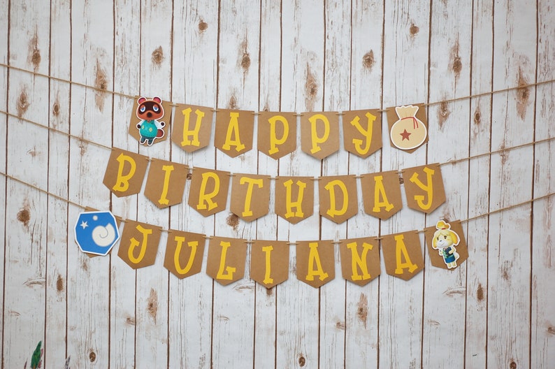 Animal Crossing Birthday Banner Personalized ACNH Birthday Etsy