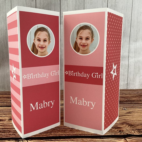 Doll Box Centerpieces: Personalized with Your Child's Photo, Table Centerpiece, American Party Ideas,  | Shipped Flat