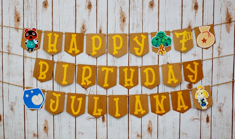 Animal Crossing Birthday Banner: Personalized ACNH Birthday | Etsy