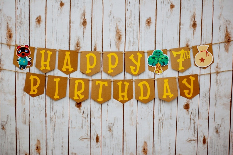 Animal Crossing Birthday Banner Personalized ACNH Birthday Etsy