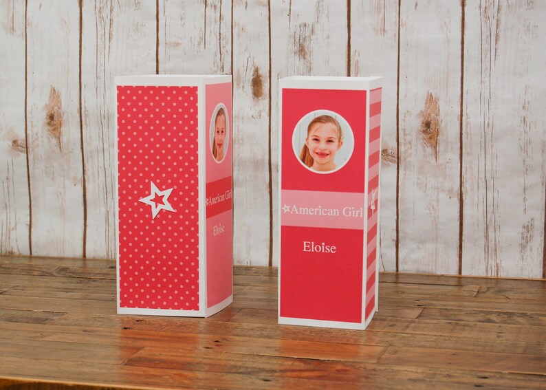 American Girl Doll Box Centerpieces With YOUR Photo Birthday Etsy