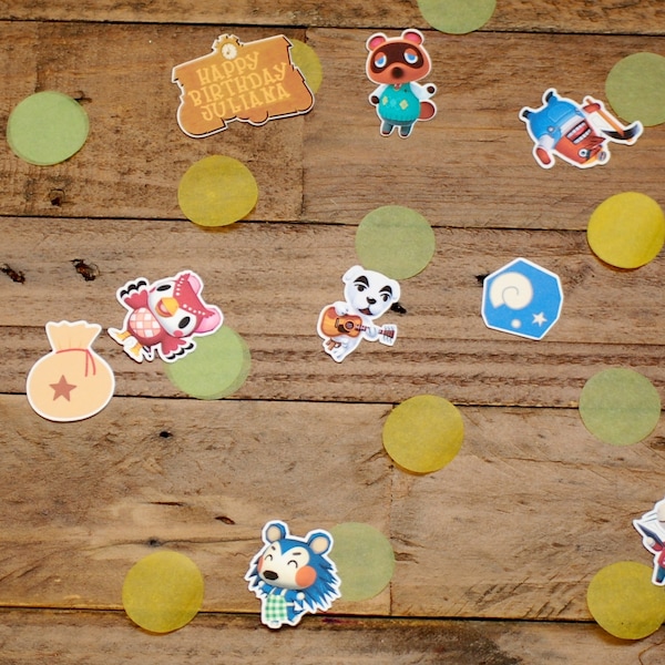 Animal Crossing Confetti: Tom Nook, Fossil Confetti, Animal Crossing Party Decor, Bell Bag Confetti, AC Table Scatter