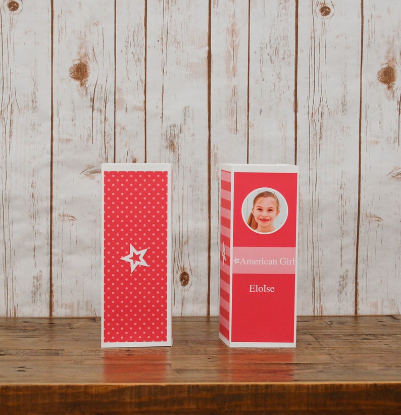 American Girl Doll Box Centerpieces With YOUR Photo Birthday Etsy