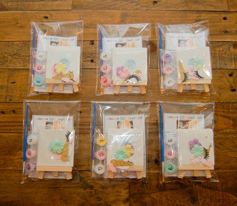 Christmas Unicorn DIY Canvas Craft Kit: Holiday Unicorn Party Favors Unicorn Craft Kit DIY Craft Kit Art and Crafts