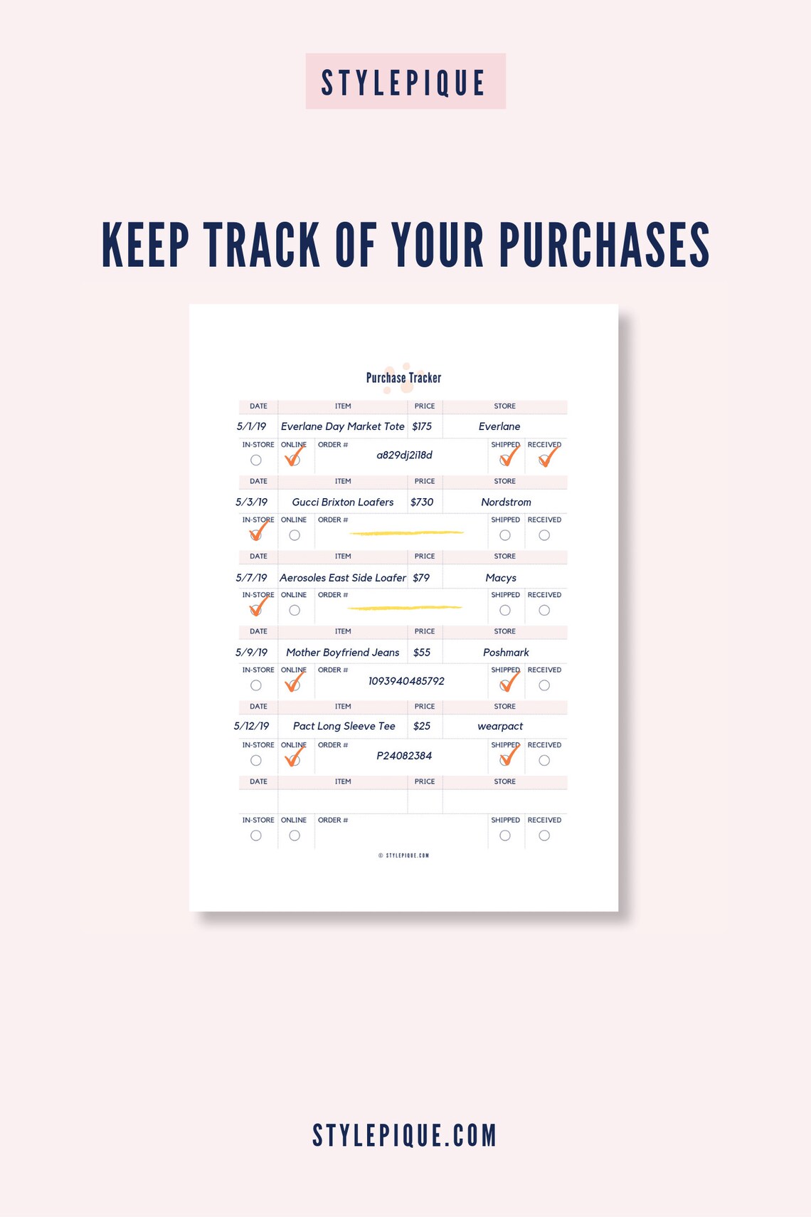 Smart Style Printable Shopping Planner Worksheets - A4, A5, US Letter ...