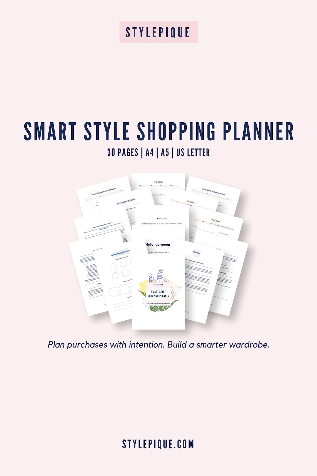 Smart Style Printable Shopping Planner Worksheets - A4, A5, US Letter ...