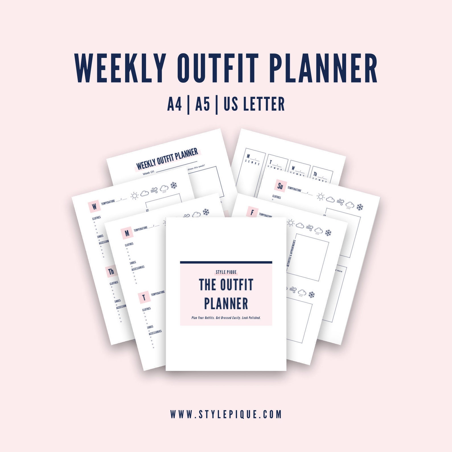 Printable Outfit Planner and Style Planning Worksheets - A4, A5, US ...