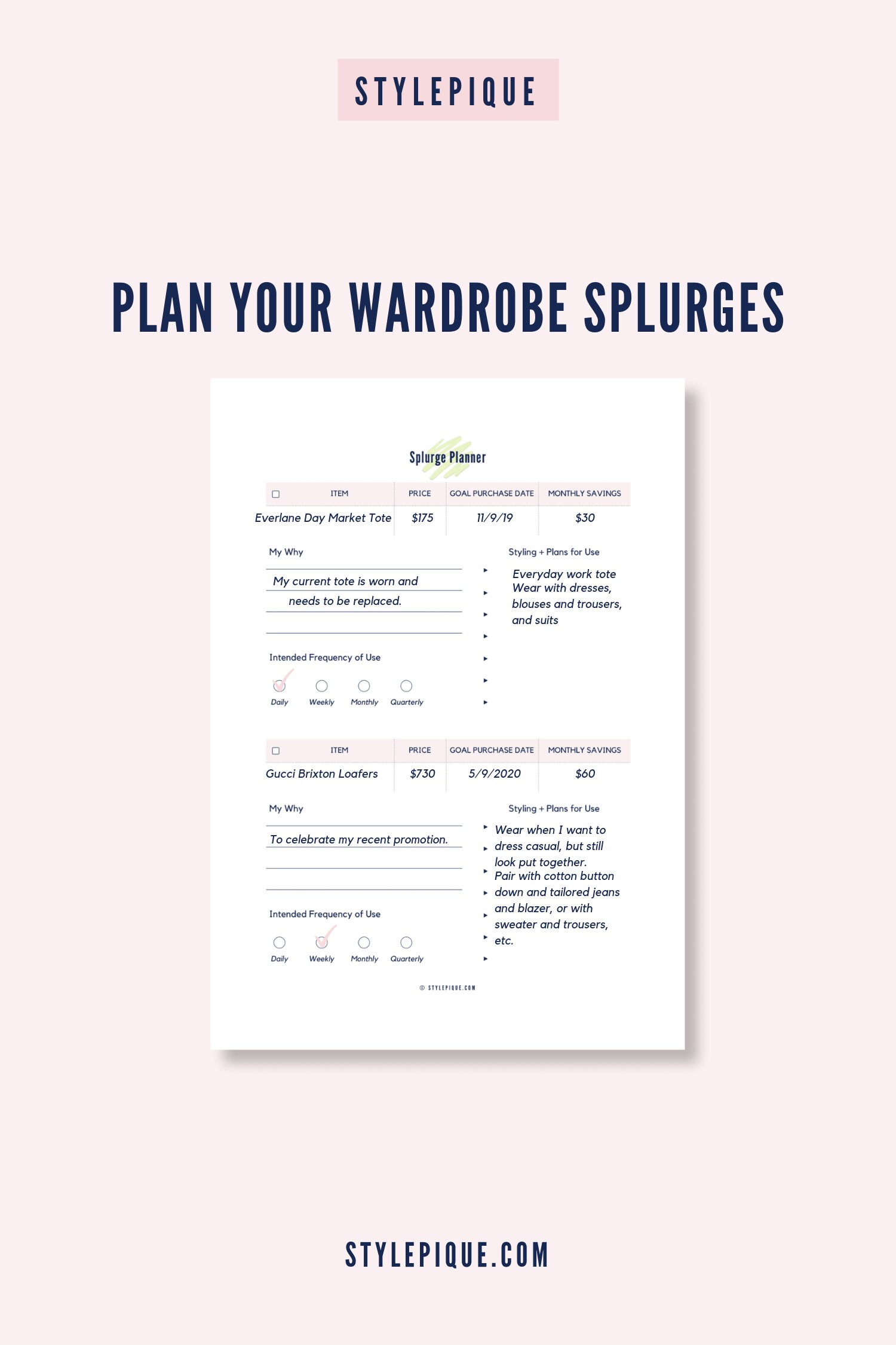 Smart Style Printable Shopping Planner Worksheets - A4, A5, US Letter ...