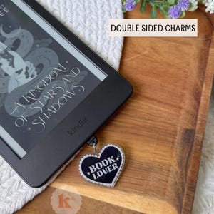 Book lover Kindle Charm, Phone Charm, USB Charm, Kindle Accessories, Phone Accessories, Mini Keychain Charm, Bookish Merch, Bookish Gifts