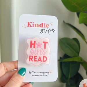 Hot girls read Magnetic Kindle Grip | Coquette Heart | Kindle Holder | Kindle Accessories | Phone Holder | Ereader accessories