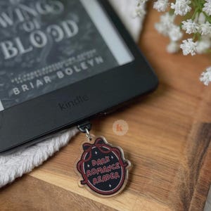 Dark romance reader kindle charm | dust plug Charm | kindle case | Bookish | Dark Romance | Kindle accessories | Spicy Books | usb c charm