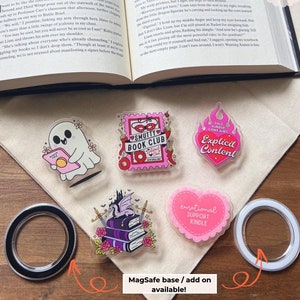 Bookish magnetic kindle grips |  kindle accessory | magnetic kindle grip holder | kindle stand | phone stand | book lover gift | kindle grip
