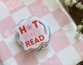 Hot girls read Magnetic Kindle Grip | Coquette Heart | Kindle Holder | Kindle Accessories | Phone Holder | Ereader accessories
