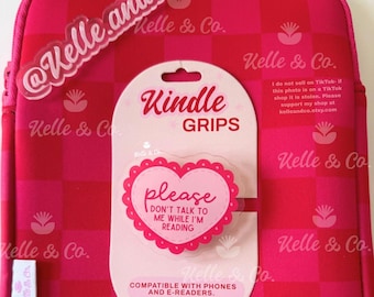 Don't Talk To Me While I'm Reading Magnetic Kindle Grip | Coquette Heart | Kindle Holder | Kindle Accessories | Phone Holder | Ereader