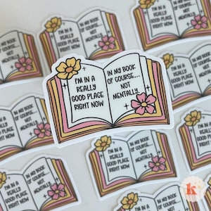 Reading Sticker | In A Really Good Place Sticker | Waterproof Kindle Laptop | Vinyl Glitter Sticker | Funny Bookish Gift | kindle stickers