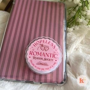 Hopeless romantic MagSafe Kindle Grip | Kindle case Holder | Kindle Accessories | Phone Holder | Ereader accessories | Bookish gifts for her