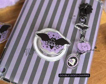 Spooky Halloween Kindle Charm|Custom Kindle Charm|Personalized Bookish Gift|E-reader Charm for Clear Case|Kindle Accessory|Charm Keychain|