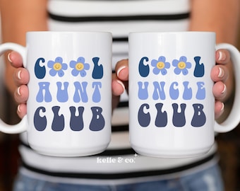 Cool Aunts Club Mug | Fun Uncle Club Mug | Pregnancy Announcement for Aunt and Uncle | Promoted to Aunt Mug | Promoted to Uncle Mug, custom