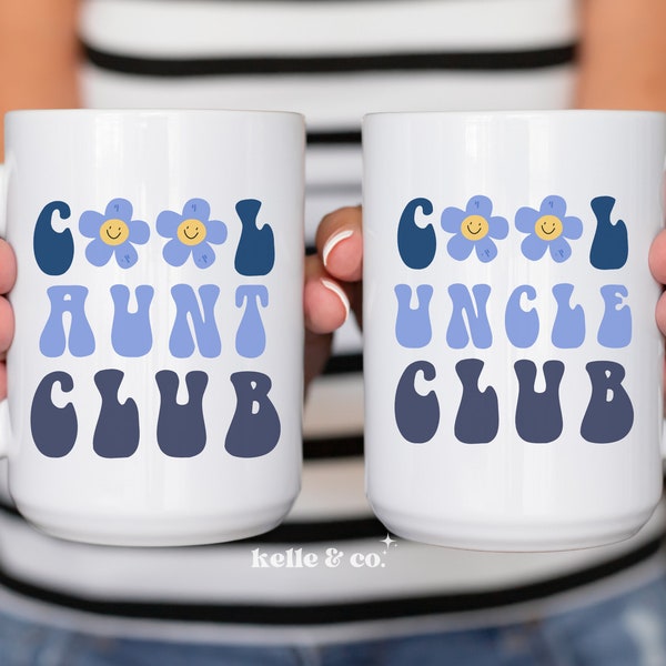 Cool Aunts Club Mug | Fun Uncle Club Mug | Pregnancy Announcement for Aunt and Uncle | Promoted to Aunt Mug | Promoted to Uncle Mug, custom