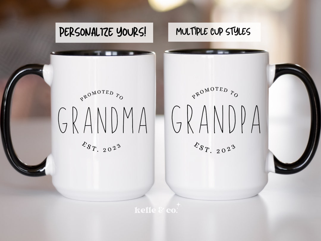 Grandma Grandpa Mug Set 1, Pregnancy Announcement, New Grandpa Gift