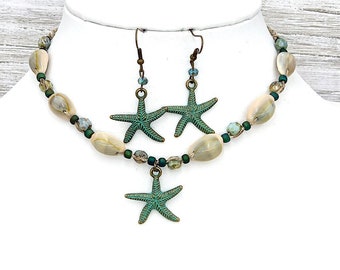 Shell choker necklace-starfish