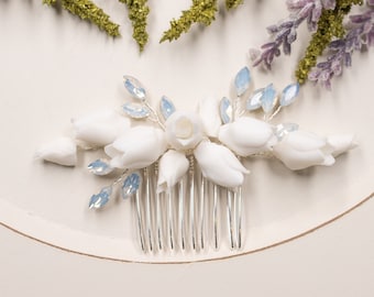 Elegant bridal comb, silver bridal comb, gold bridal comb, floral bridal comb, floral wedding comb, silver floral wedding comb, gold floral