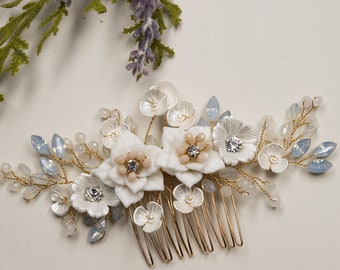 Bloem bruids haarstukje, bruiloft zendspoel, bruids hoofdband, bruids haar stuk, bruids zendspoel, bruiloft zendspoel