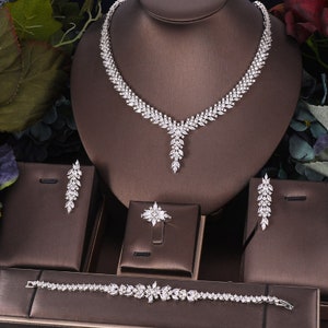 Bridal Jewelry Set, CZ Wedding Necklace Set, bridal jewelry, wedding jewelry, zircon jewelry, cz jewelry set