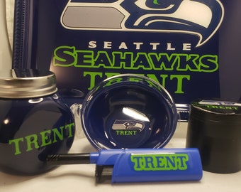 Seattle Seahawks Custom Rolling Tray Set with grinder
