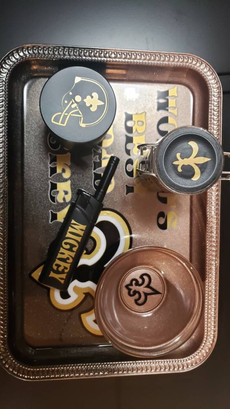 Worlds Best Dad Custom Rolling Tray set with grinder. Etsy